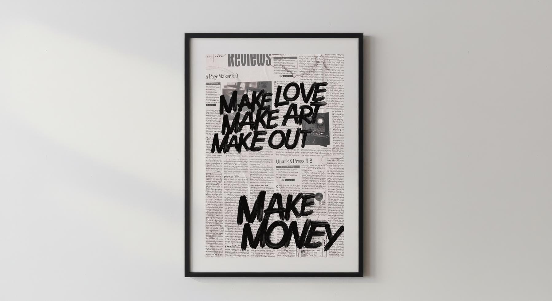 Wandbild - Make Love Make money Wanddekoration Wandbilder für Schlafzimmer Wohnzimmer Poster Hustle Money Power Accessoire Deko __etsy:7453076946