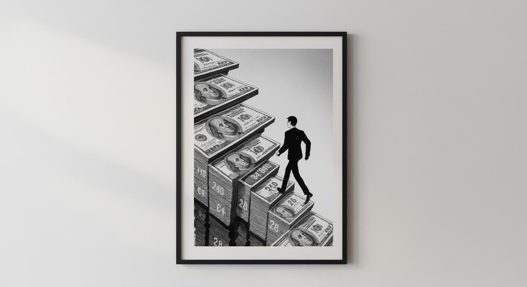 Wandbild - Money is the way Wanddekoration für Schlafzimmer Wohnzimmer Hustle Vibe Money Poster Bild Geld Wandfoto Geschenkidee __etsy:7540116117