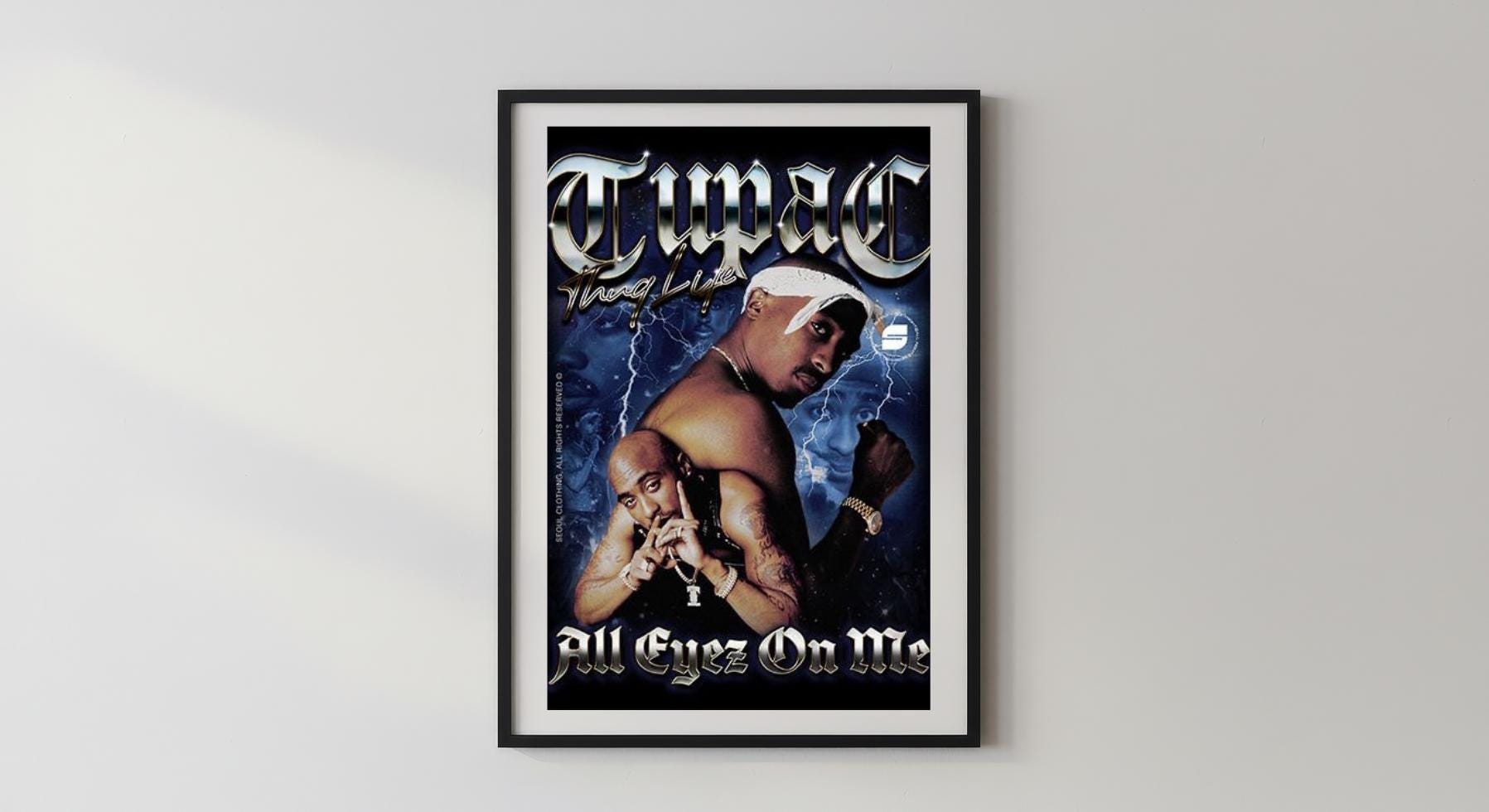 Wandbild - 2Pac Tupac Shakur Wanddekoration Dekoration für Schlafzimmer Wohnzimmer Wohnzimmerdekoration Sänger Rapper Legende Shakur Gang __etsy:7663039667