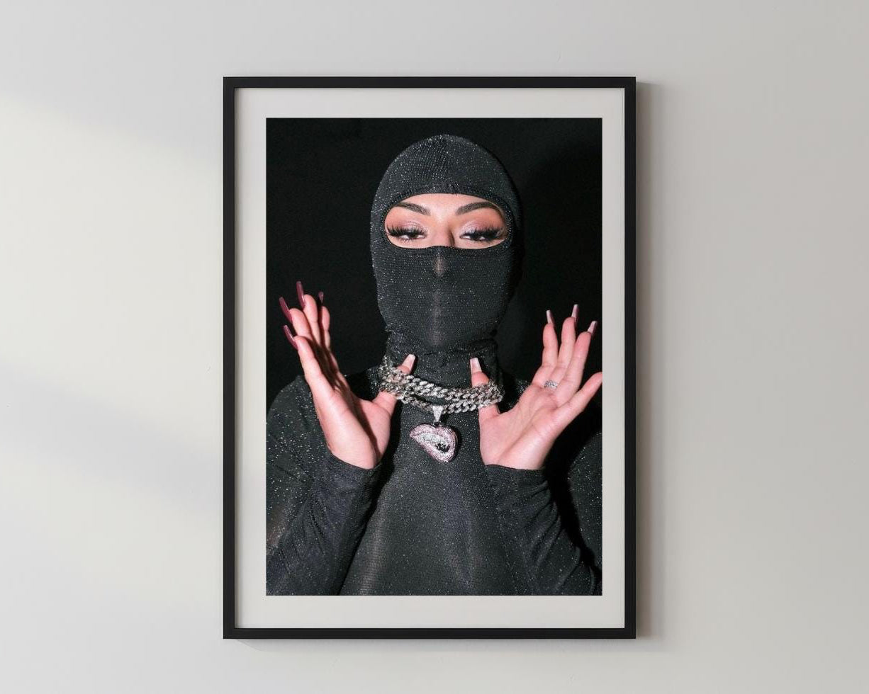 Wandbild - Skimaske on. Poster Hustler Vibe Wanddekoration für Schlafzimmer Wohnzimmer Motivation Geschenkidee Wall Art __etsy:7540147533