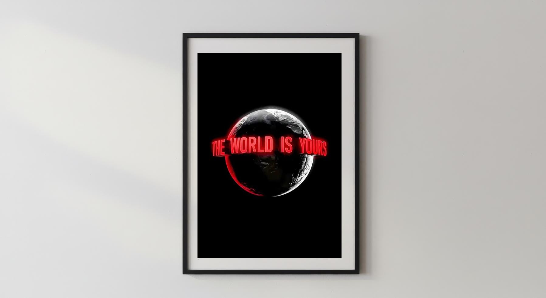 Wandbild - The World Is Yours Tony Montana Scarface Wanddekoration Alpacino für Schlafzimmer Wohnzimmer Pop Art Newspaper Poster Accessoires __etsy:7540070853