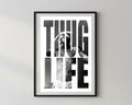 Wandbild - Thug Life Gangster Poster Wohnaccessoires Deko für Wohnzimmer Schlafzimmer Wall Art Pop Art Kunst Minimalitisch Wanddesign __etsy:7568387467