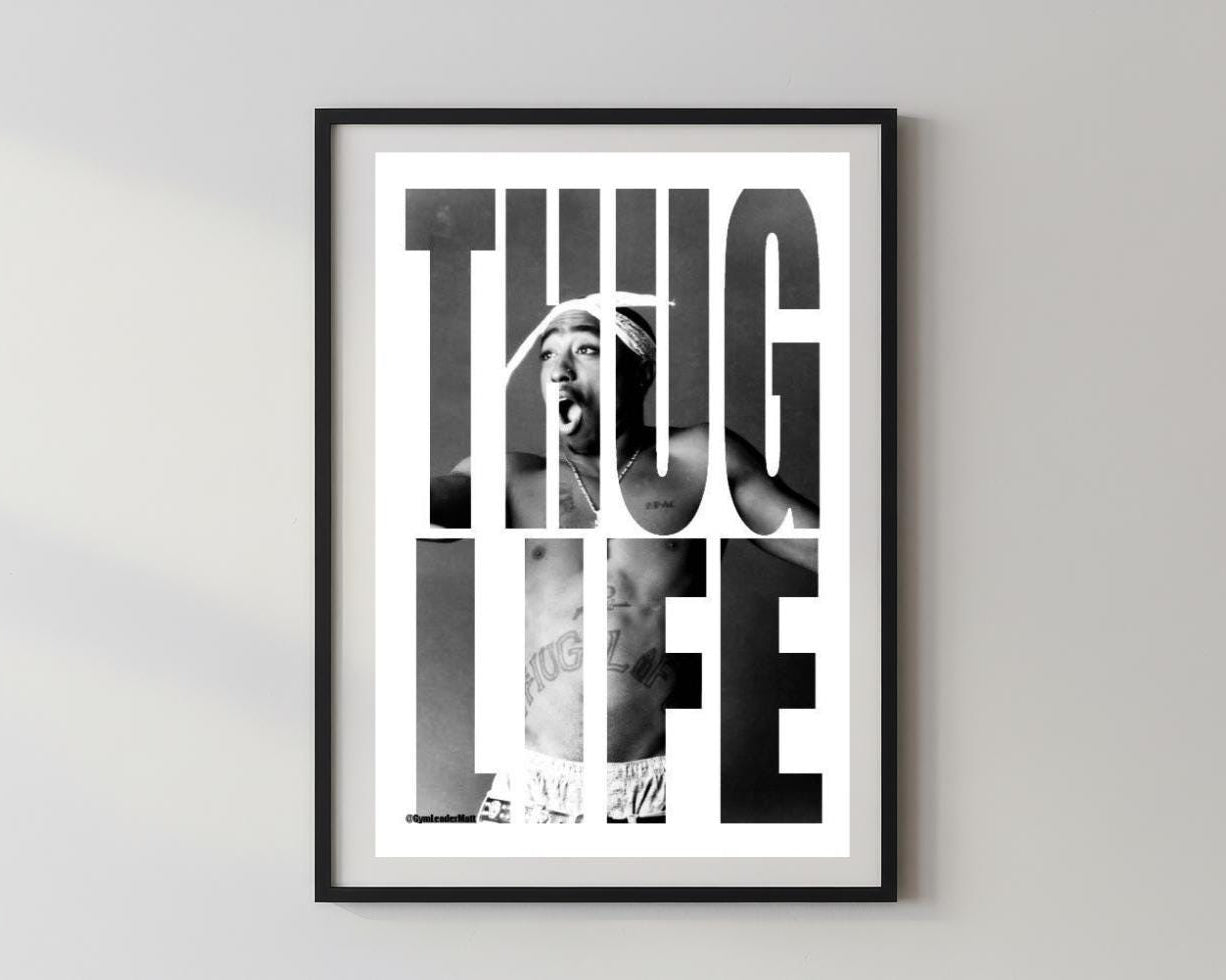 Wandbild - Thug Life Gangster Poster Wohnaccessoires Deko für Wohnzimmer Schlafzimmer Wall Art Pop Art Kunst Minimalitisch Wanddesign __etsy:7568387467